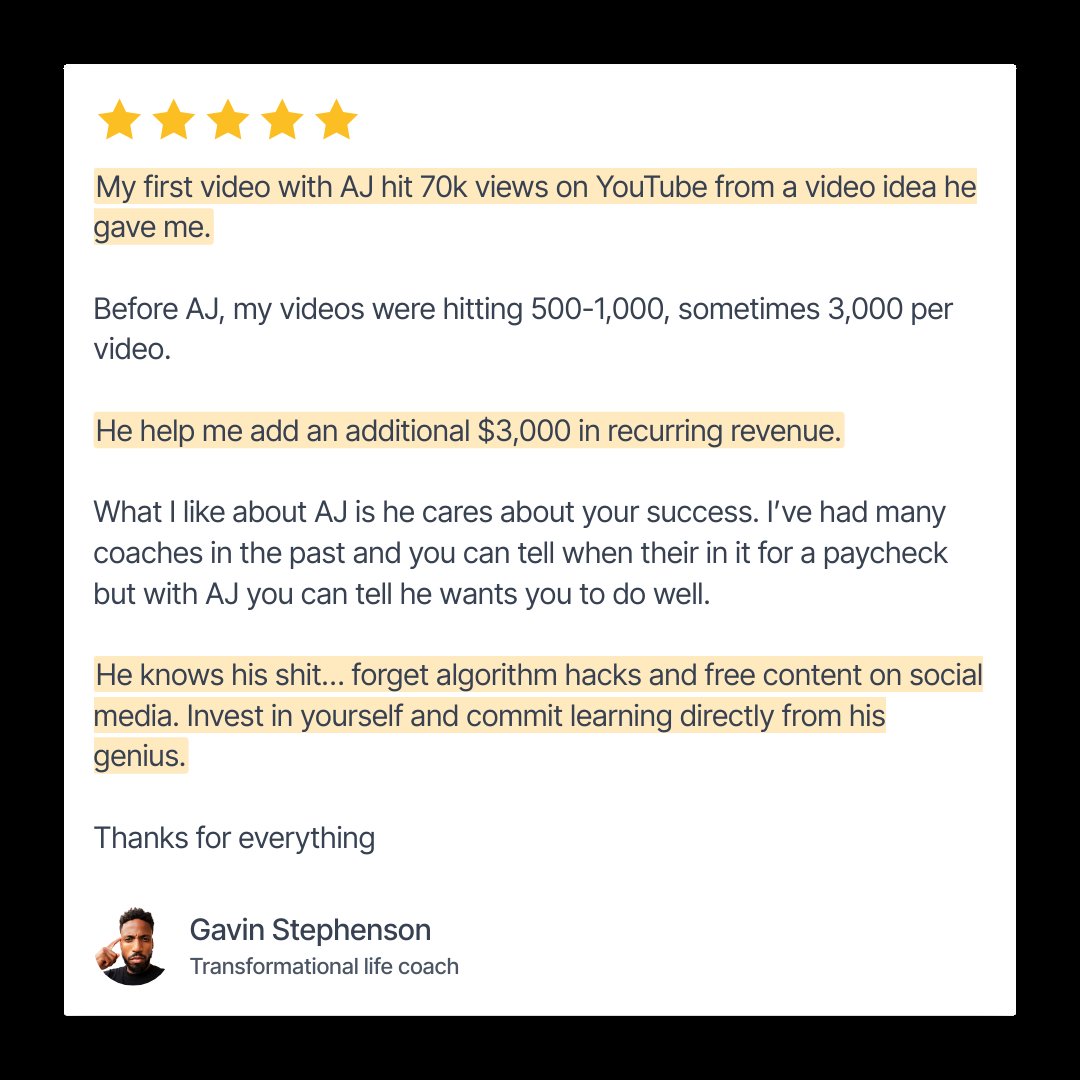Gavin's written review